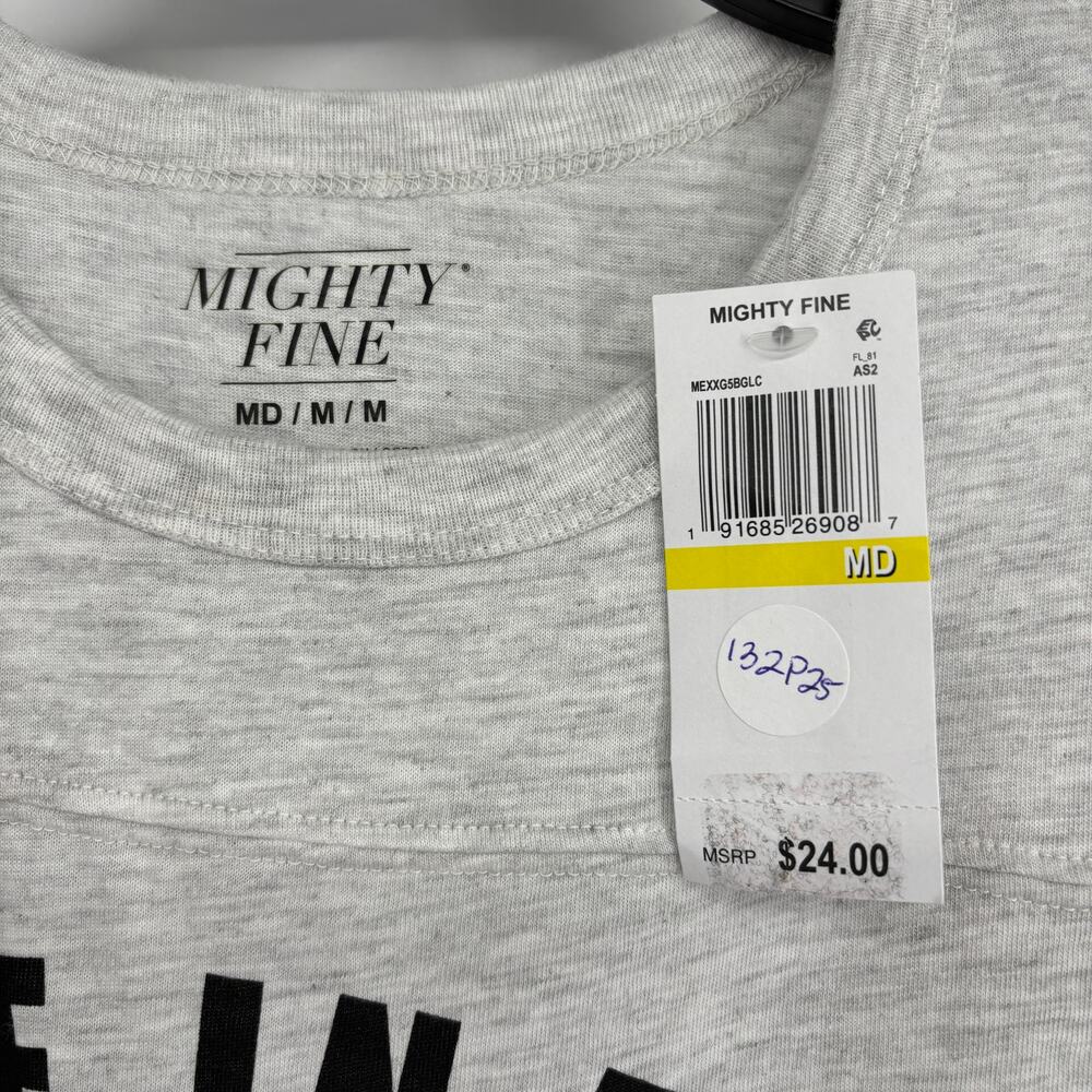 Mighty Fine Top Tee Juniors Made in the Nineties Graphic Varsity Womens Gray M - Picture 5 of 5